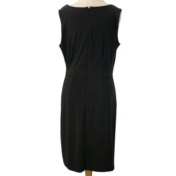 White House Black Market Black Mini Asymmetrical Ruched Sheath Dress Size‎ 8 - Picture 7 of 10